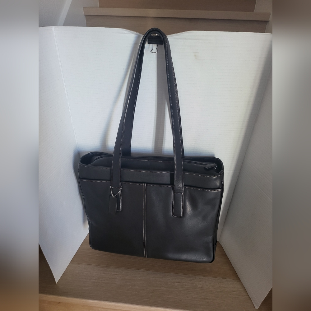 Vintage Coach Dark Brown Leather Multifunctional Bag - # H1S-5209. - Picture 3 of 16